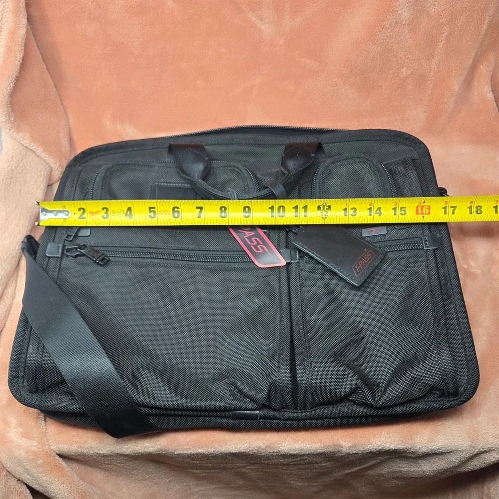 Tumi Alpha T Pass Expandable Laptop Briefcase Bag‎ Black Business Travel
